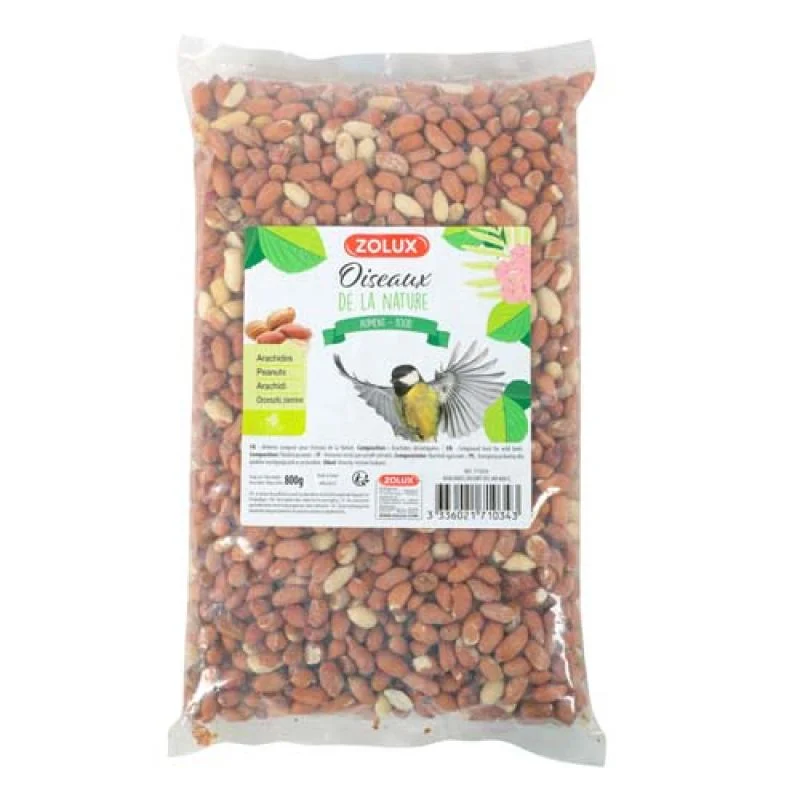 ZOLUX Lúpané arašidy pre vonkajšie vtáky 800g