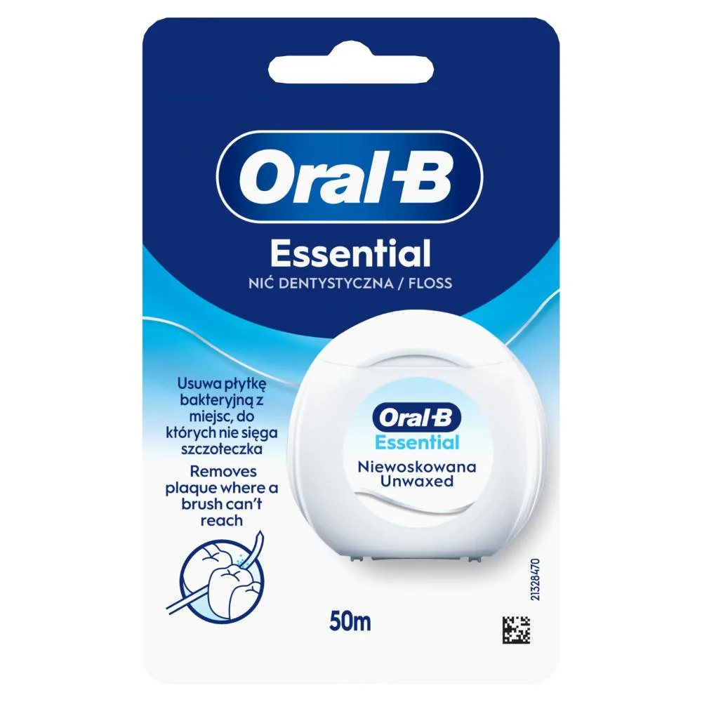 Oral-B Essential nevoskovaná dentálna niť , bez príchute, 50 m 1 ks