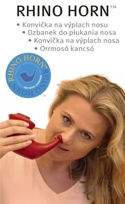 RHINO HORN Konvička na výplach nosa 1×1 ks, červená, s odmerkou na soľ