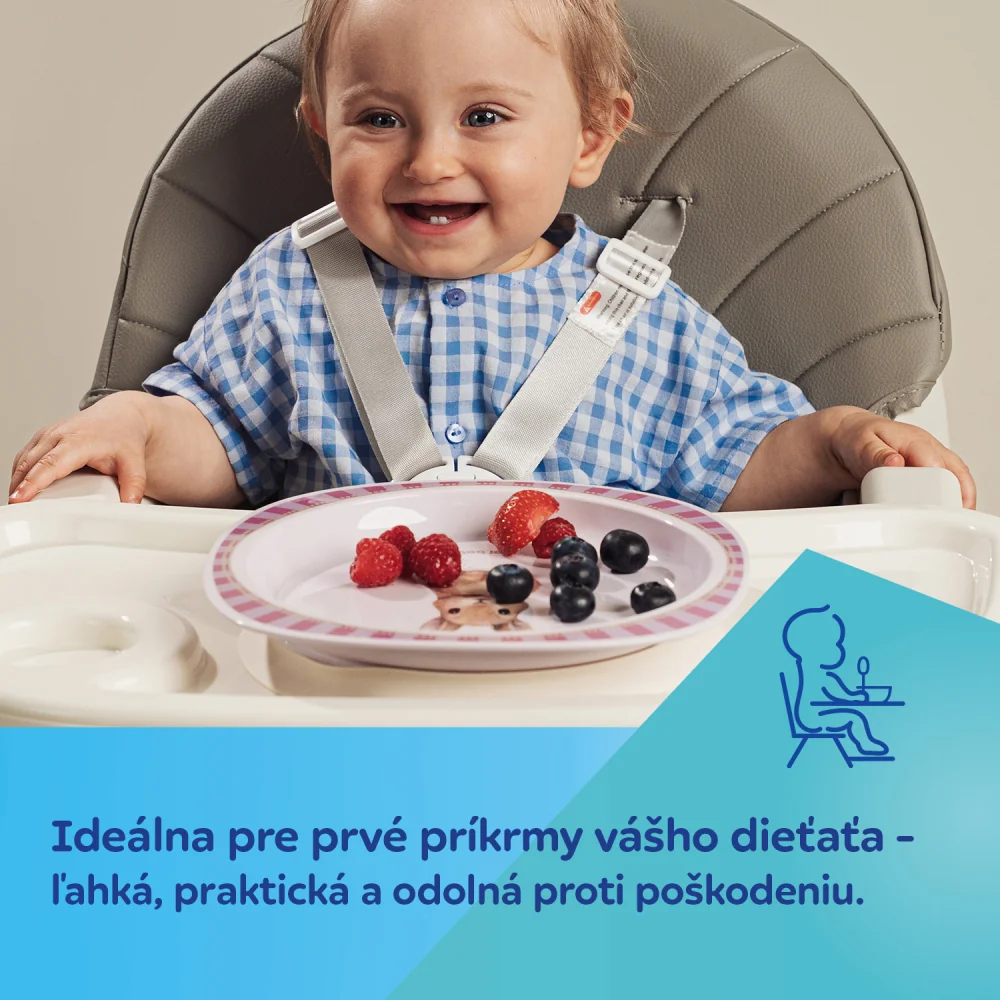 Canpol babies Tanier s prísavkou Woodland modrý 7 ks