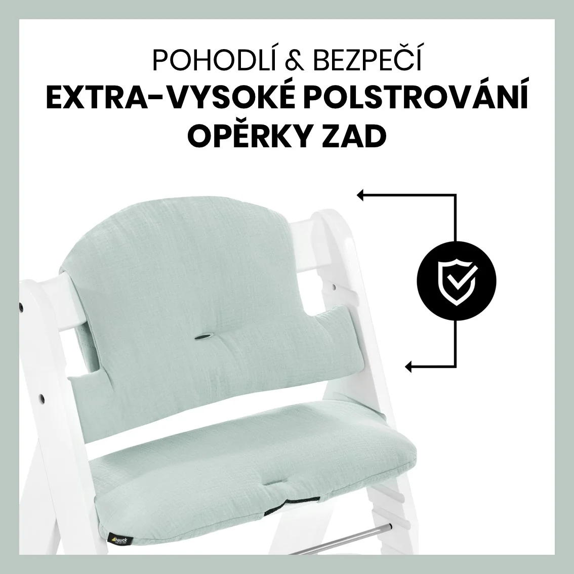 Hauck Polstrovanie Select na stoličku Alpha+, Beta+ a Arketa, mušelín, mint