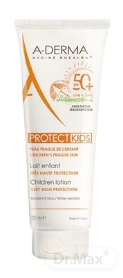 A-DERMA PROTECT KIDS LAIT SPF50+ 1x250 ml, mlieko pre deti (krehká fragilná koža)
