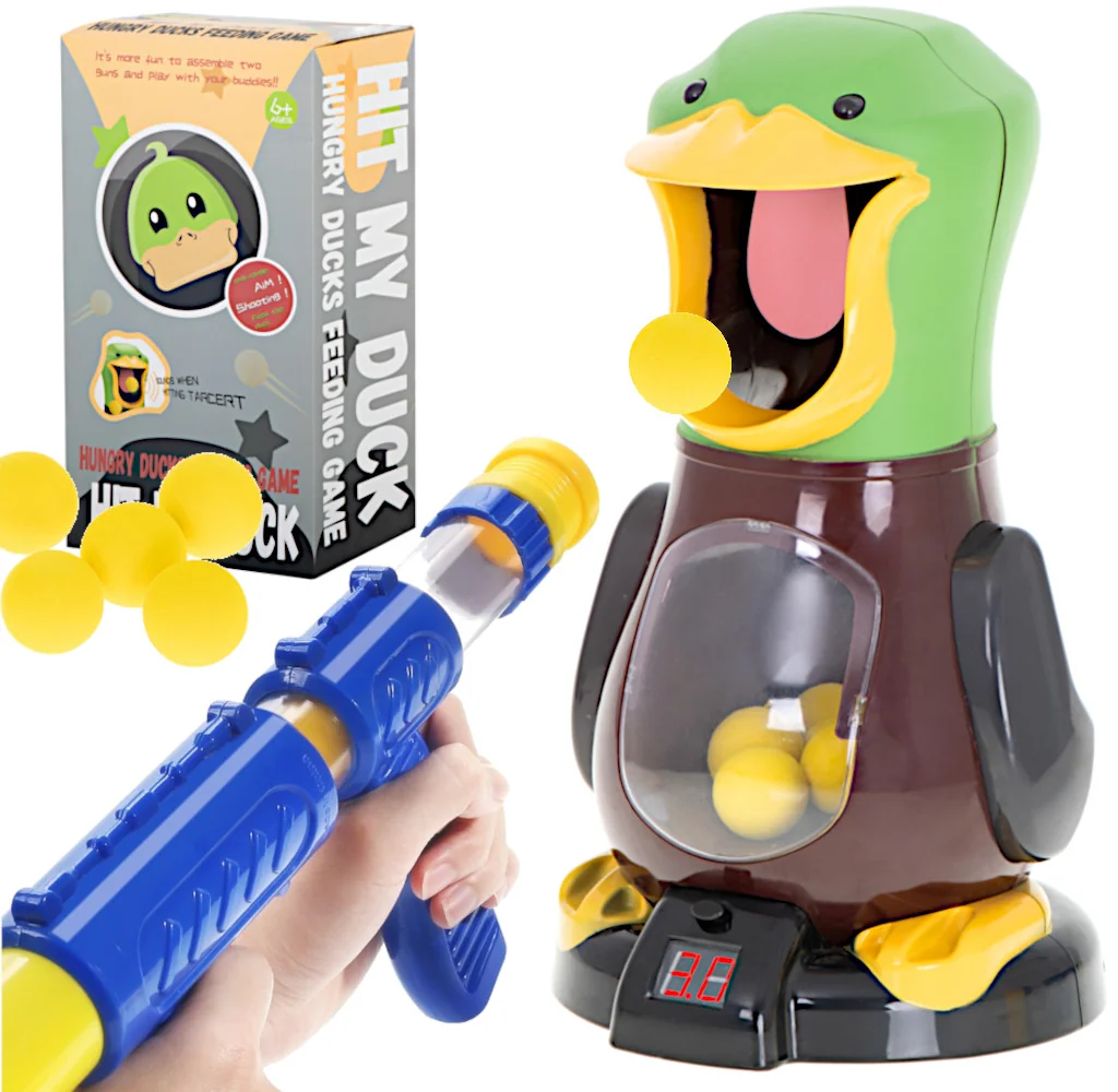 Káčer cieľ + pištoľ na penové náboje (LCD počítadlo)