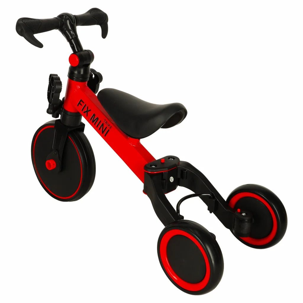 Detský bicykel 3v1 Trike Fix Mini s pedálmi – červená