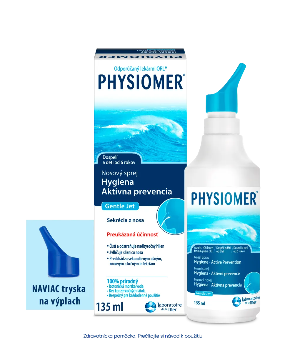 PHYSIOMER GENTLE JET nosový sprej 1×135 ml, izotonická morská voda