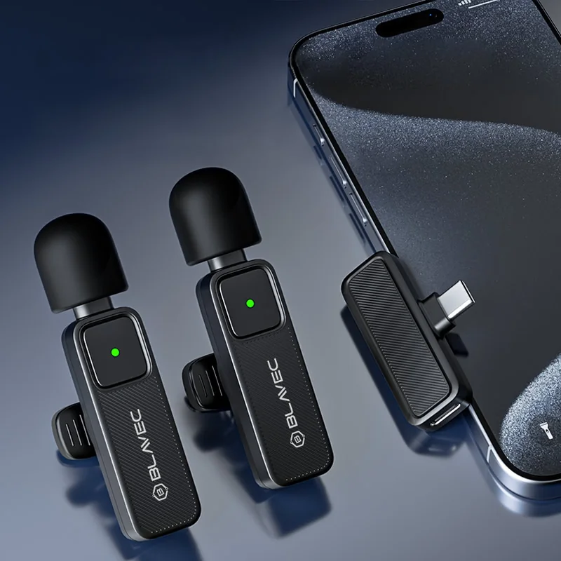 Blavec MK01 bezdrôtový lavalier mikrofón USB-C 2ks, čierny