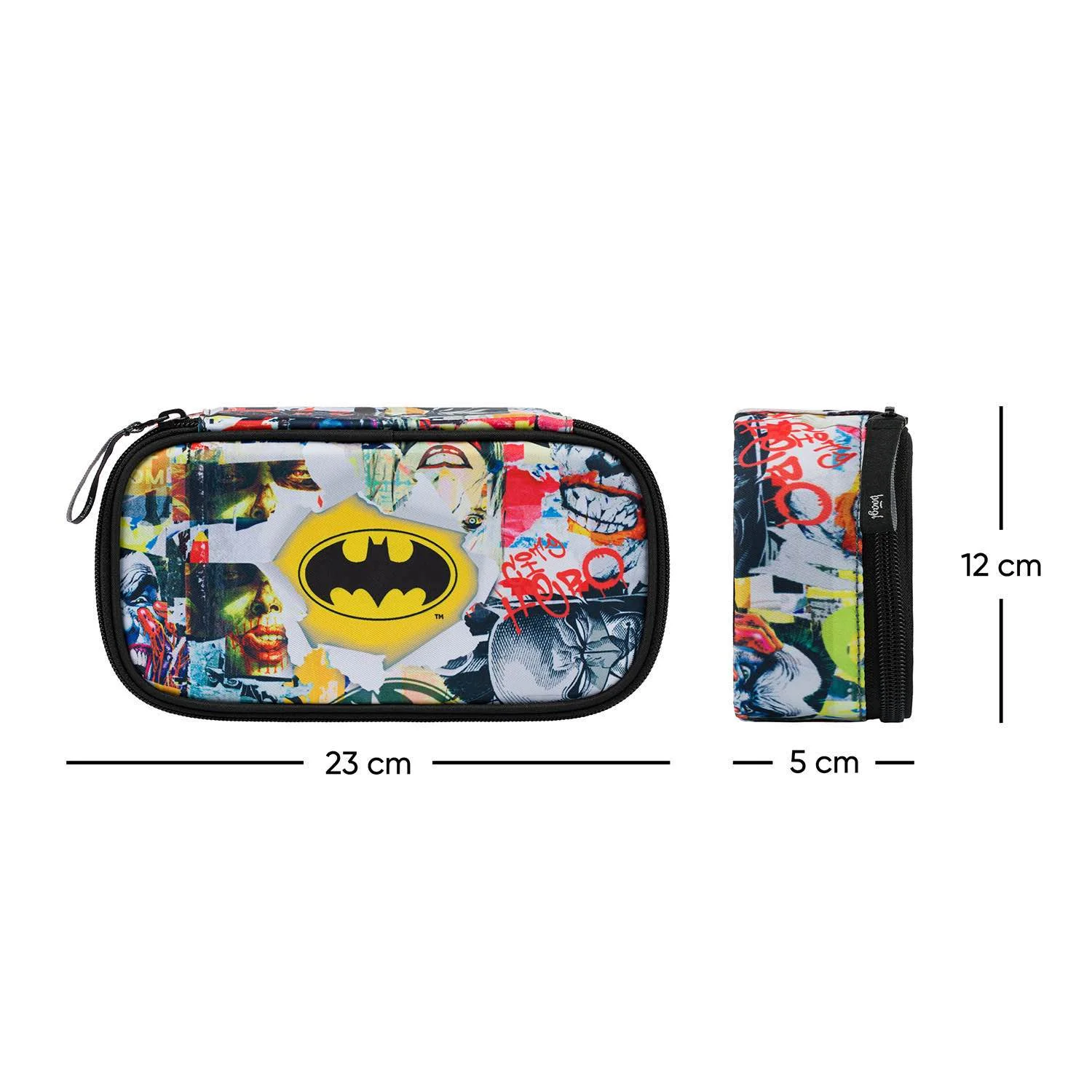Baagl školský peračník etui Skate Batman Komiks čierny, oválny