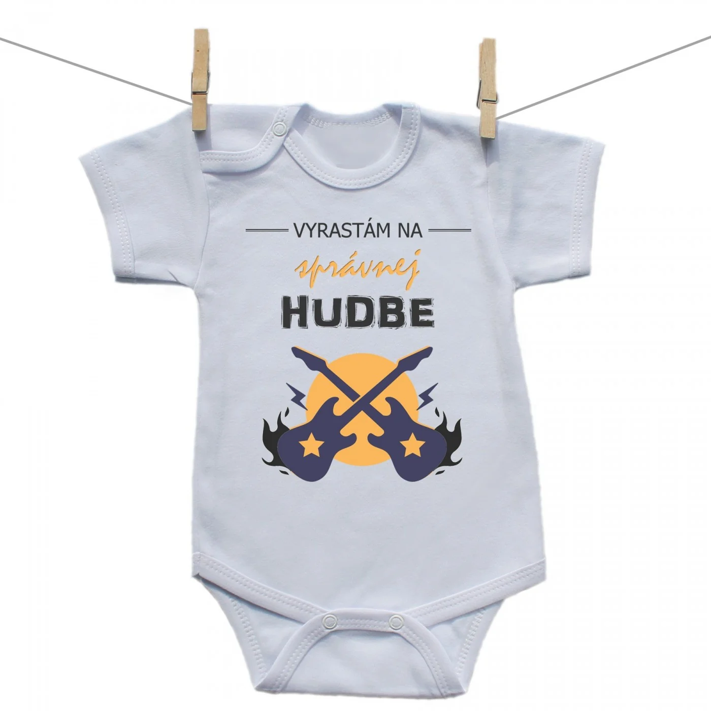 Boodyy Body s krátkym rukávom Vyrastám na správnej hudbe Veľkosť: 56