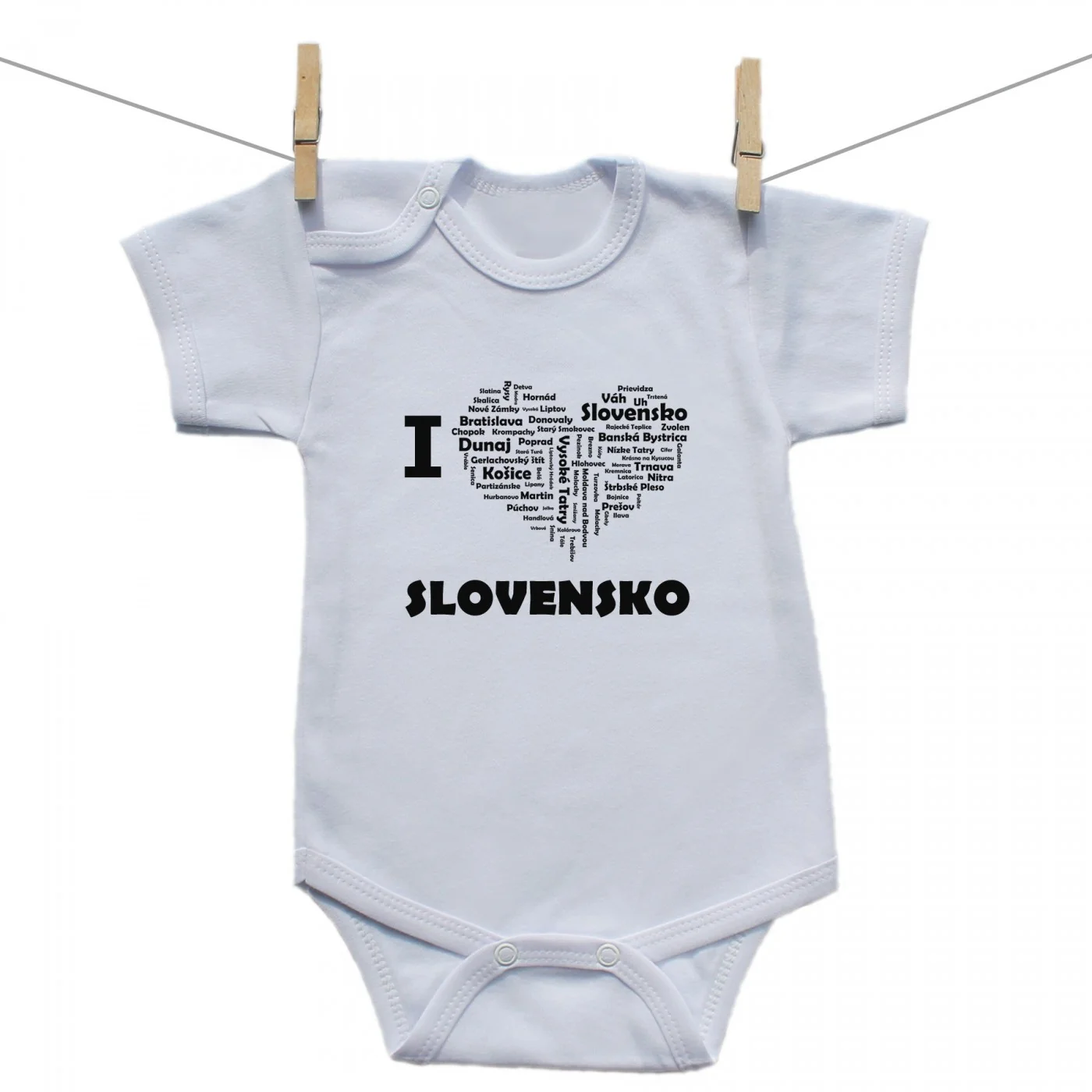 Boodyy Body s krátkym rukávom I love Slovensko Veľkosť: 86