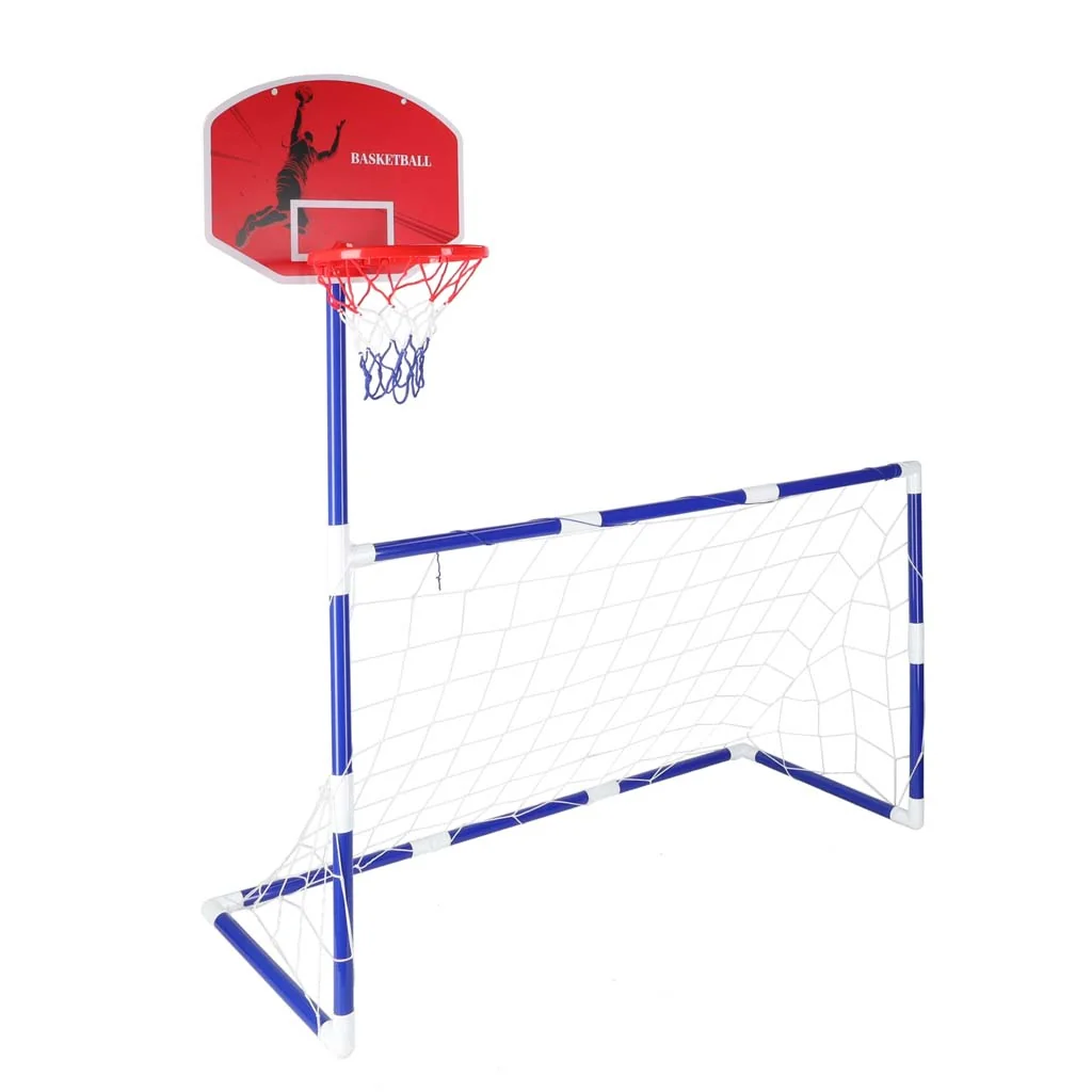 Futbalová bránka + basket tabuľa 2v1, 2 lopty, pumpa