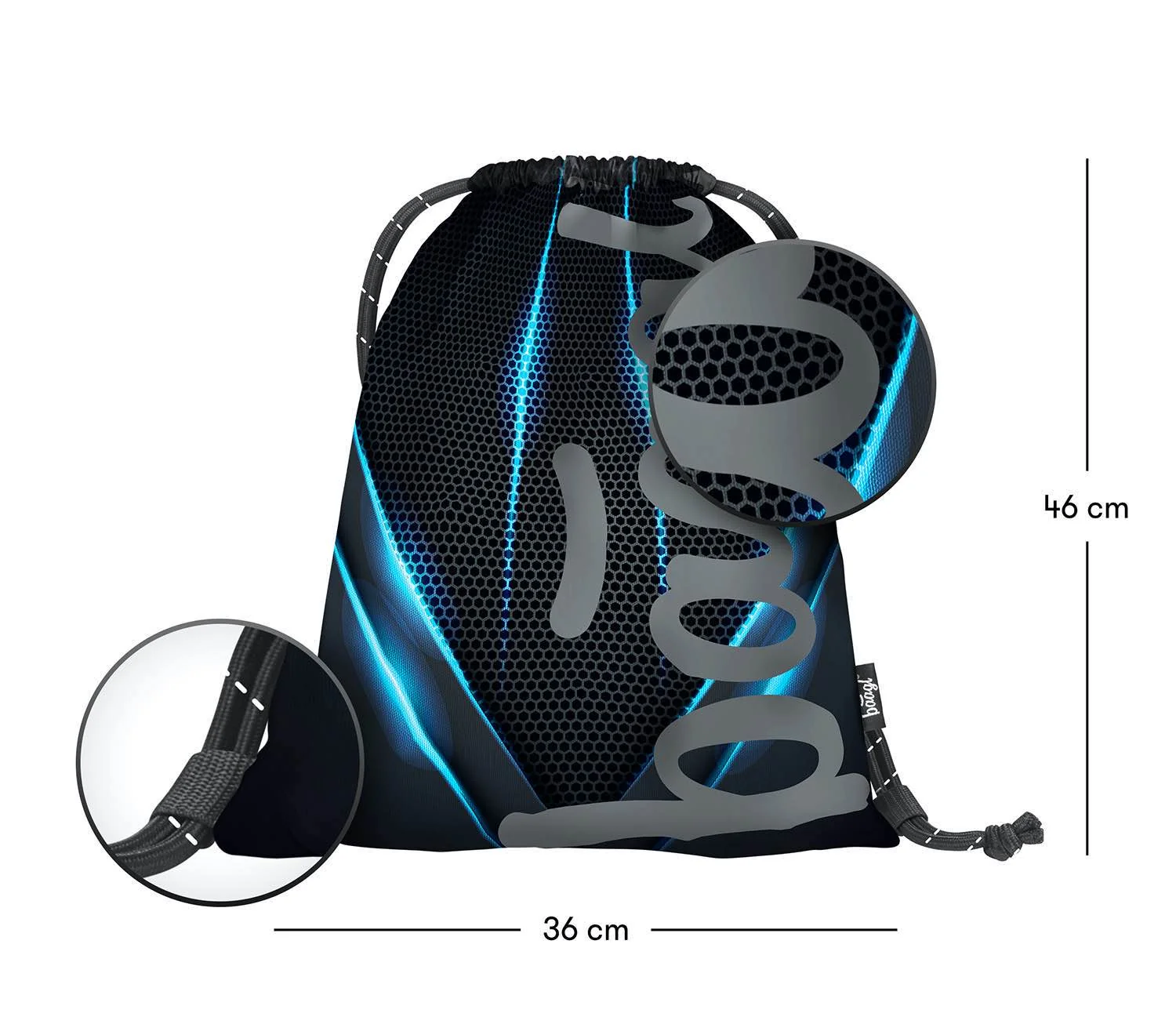 Vrecko na prezuvky Skate Bluelight modré, so vzorom