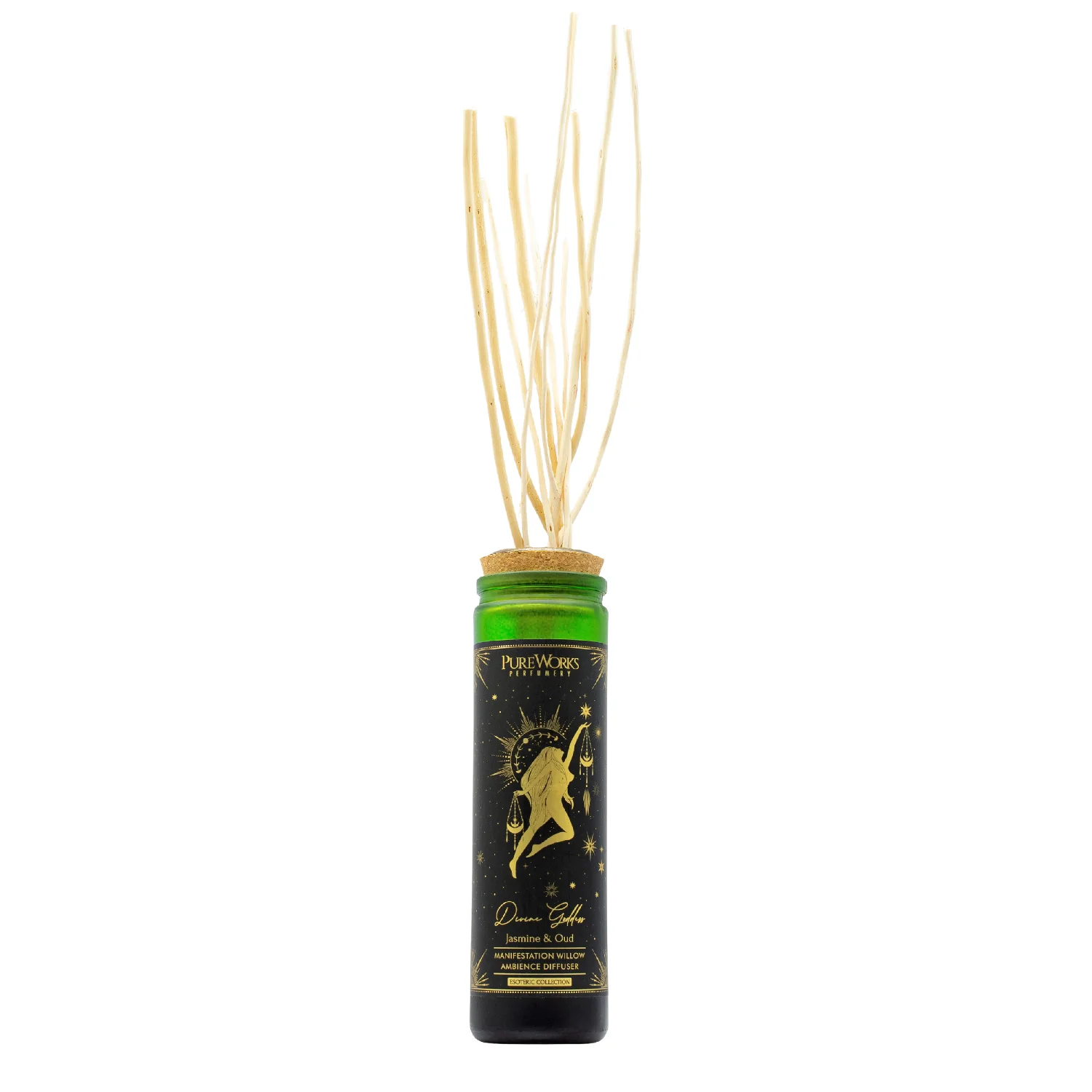 Organický difuzér s vŕbovými prútikmi Jasmine & Oud, 100 ml