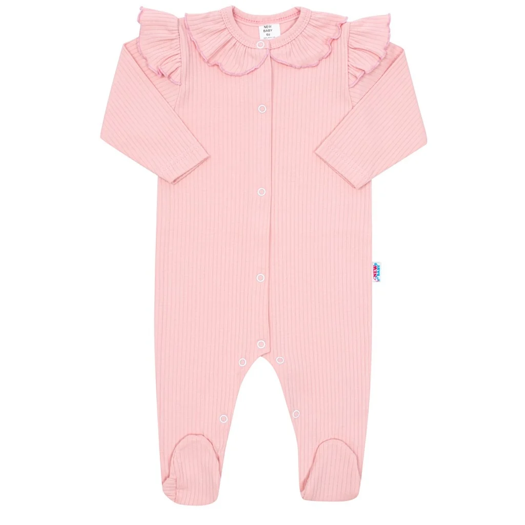 Dojčenský bavlnený overal New Baby Stripes ružový 86 (12-18m),