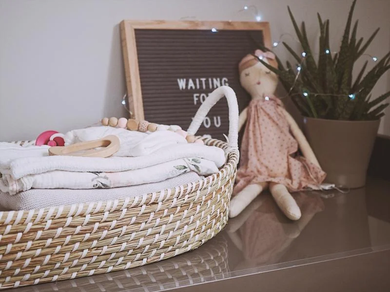 AHOJBABY Košík prebaľovací pre bábätko Smart Basket natural + podložka 1×1 ks, prebaľovací košík