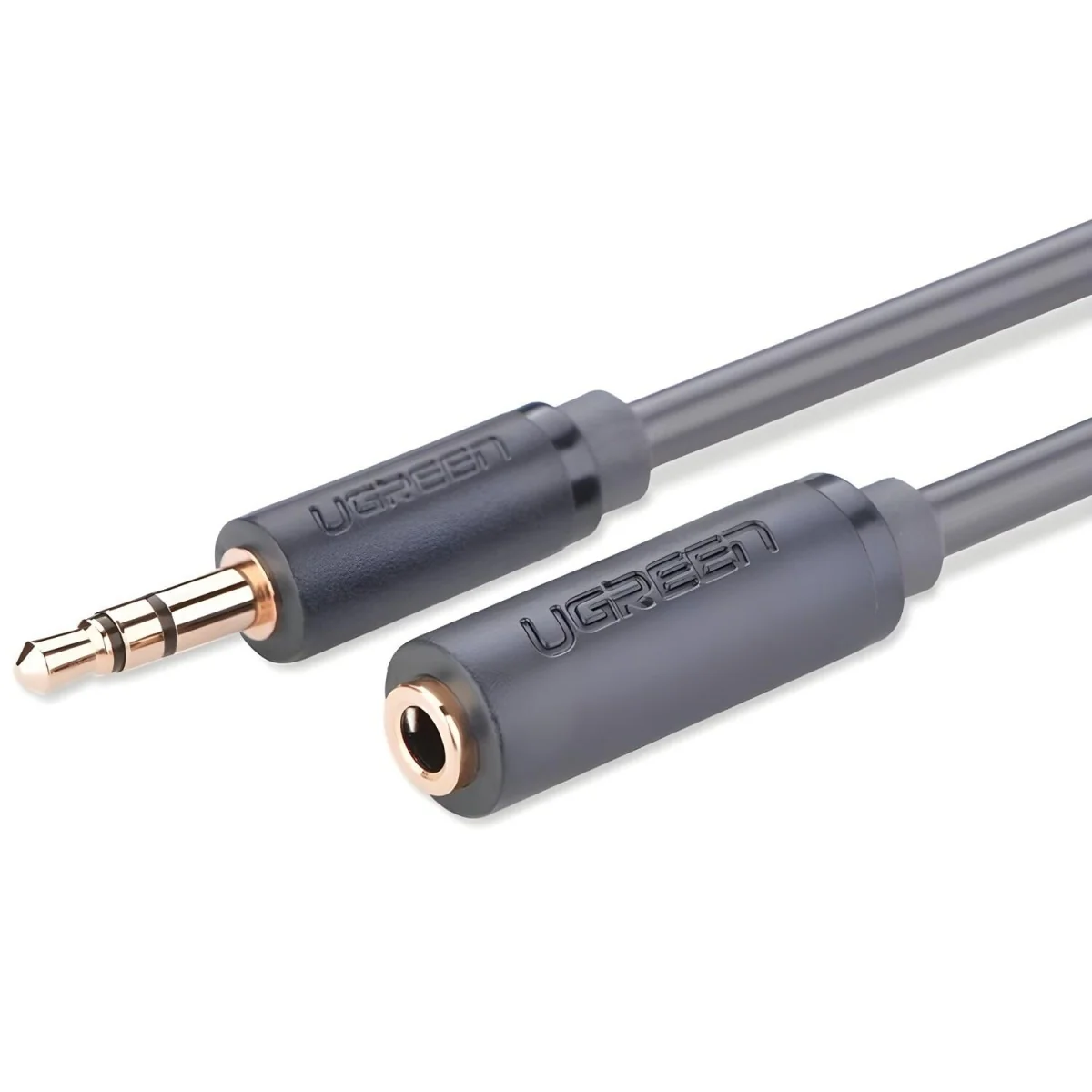 Predlžovací audio kábel - AUX Jack 3,5mm - 1m - Sivá