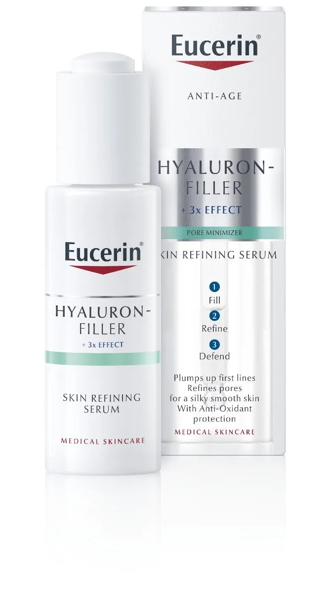 Eucerin HYALURON-FILLER Skin Refiner SERUM 1×30 ml, proti starnutiu, zjemňujúce pleťové sérum