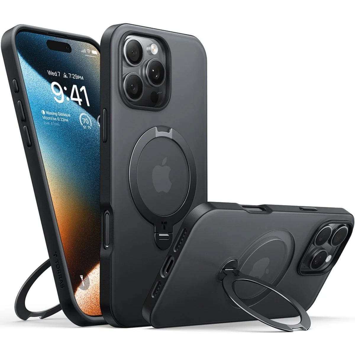 Ostand Spin Series puzdro pre iPhone 16 Pro Max Čierna