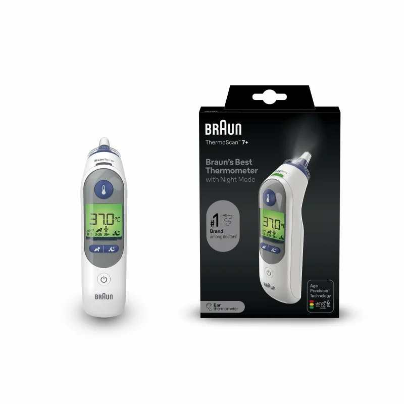 Braun ThermoScan 7+ IRT6525 ušný teplomer s Age Precision a osvetlením