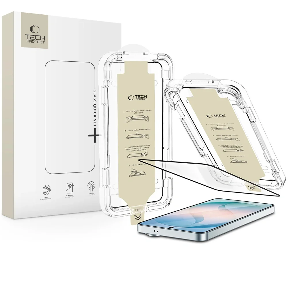 Tech-Protect Quick Set AR ochranné sklo na Samsung Galaxy S26 Plus, čierne erne