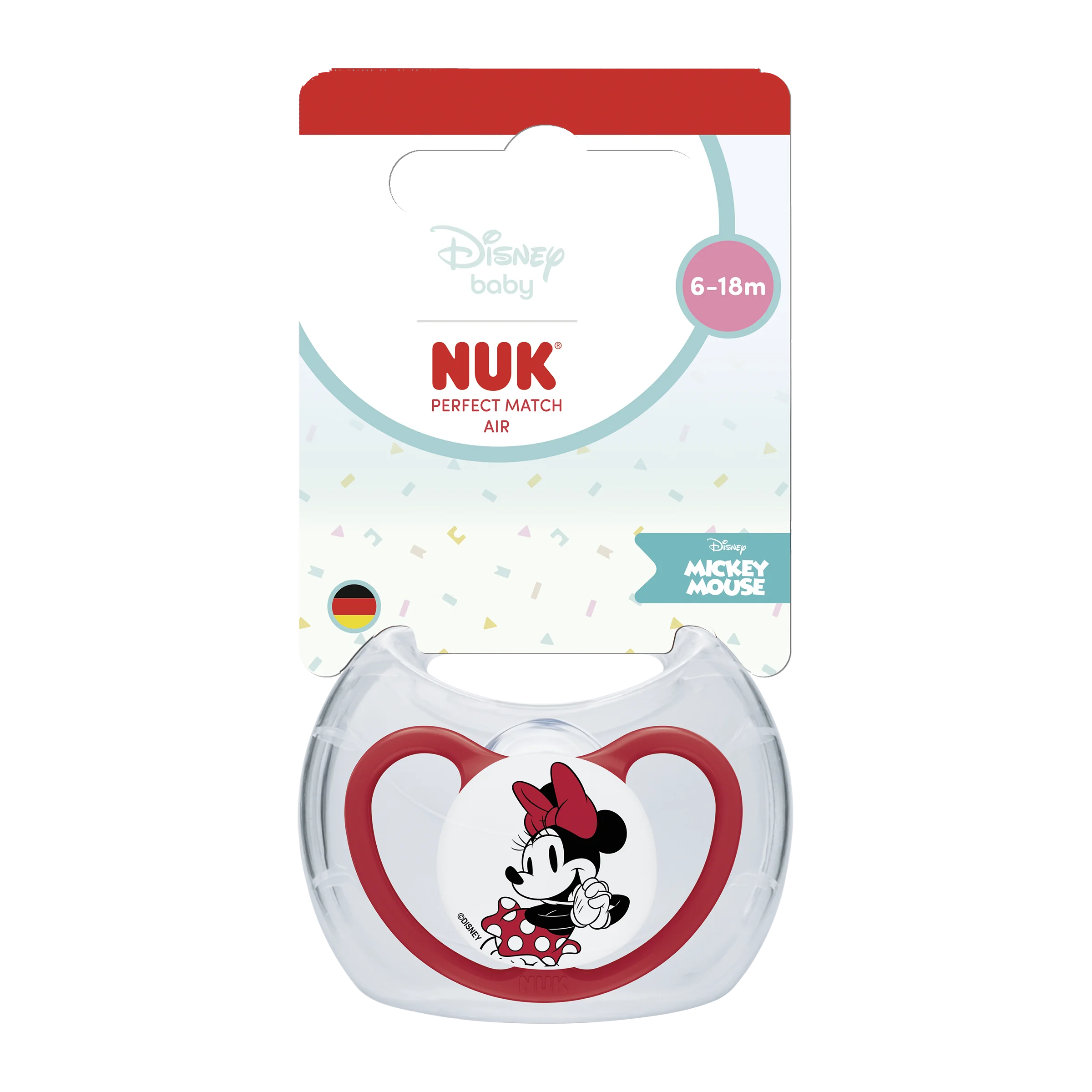 NUK cumlík Perfect Match AIR Mickey RED 6-18m 1 ks