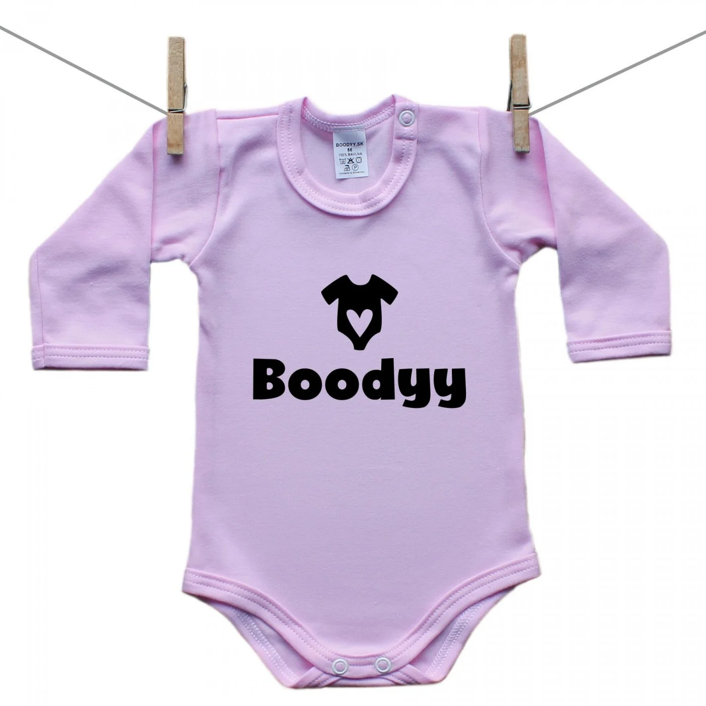 Boodyy Ružové Body s dlhým rukávom Boodyy Veľkosť: 98