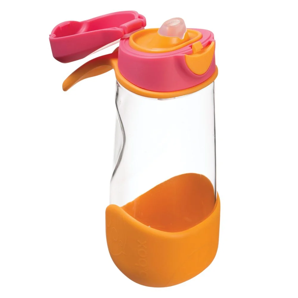 Športová fľaša na pitie 450 ml ružová/oranžová
