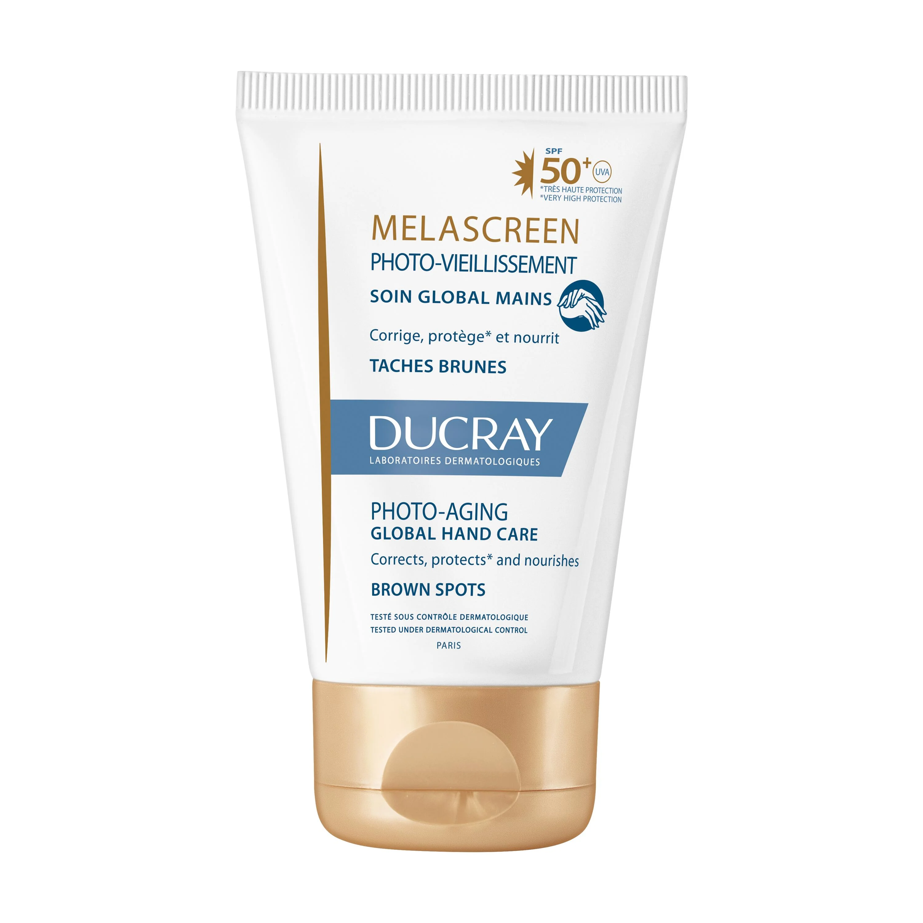 DUCRAY MELASCREEN SOIN GLOBAL MAINS SPF50+ 1×30 ml, fotostarnutie - komplexné sérum (zľava)