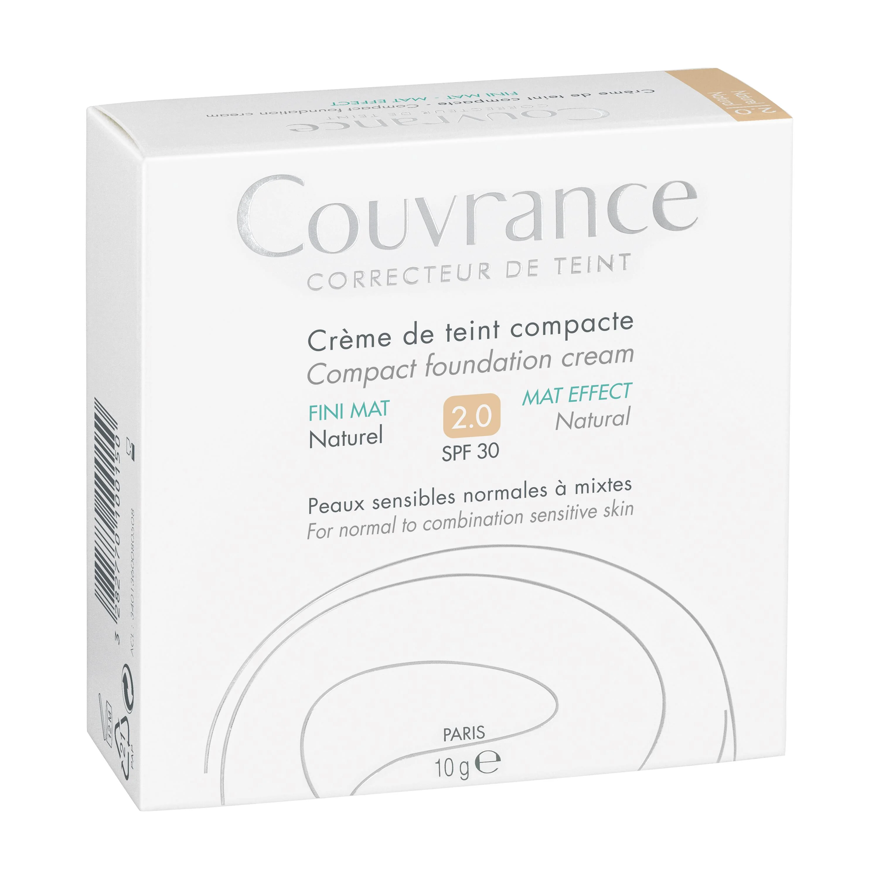 Avène Couvrance Kompaktný zmatňujúci make-up SPF 30 prirodzený odtieň 10 g