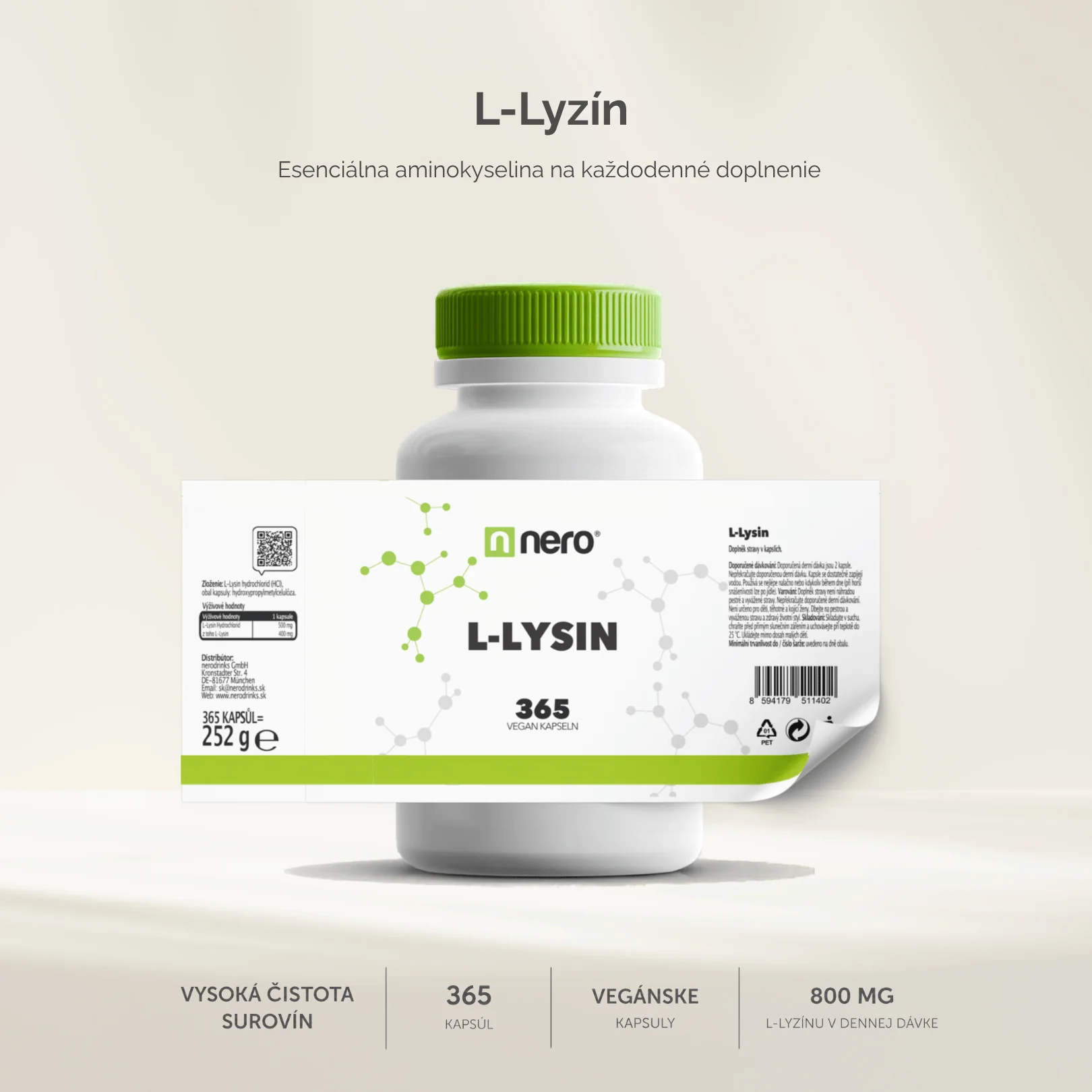 NERO L-Lyzín 1000 mg 365 kapsúl