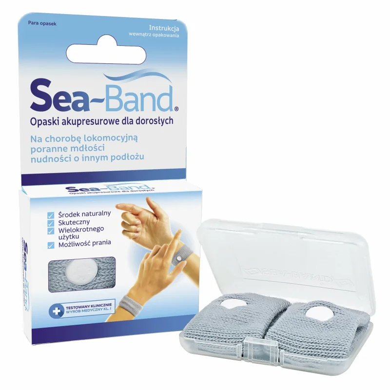 Babys Sea-Band akupresúrne náramky proti nevoľnosti pre dospelých, šedé
