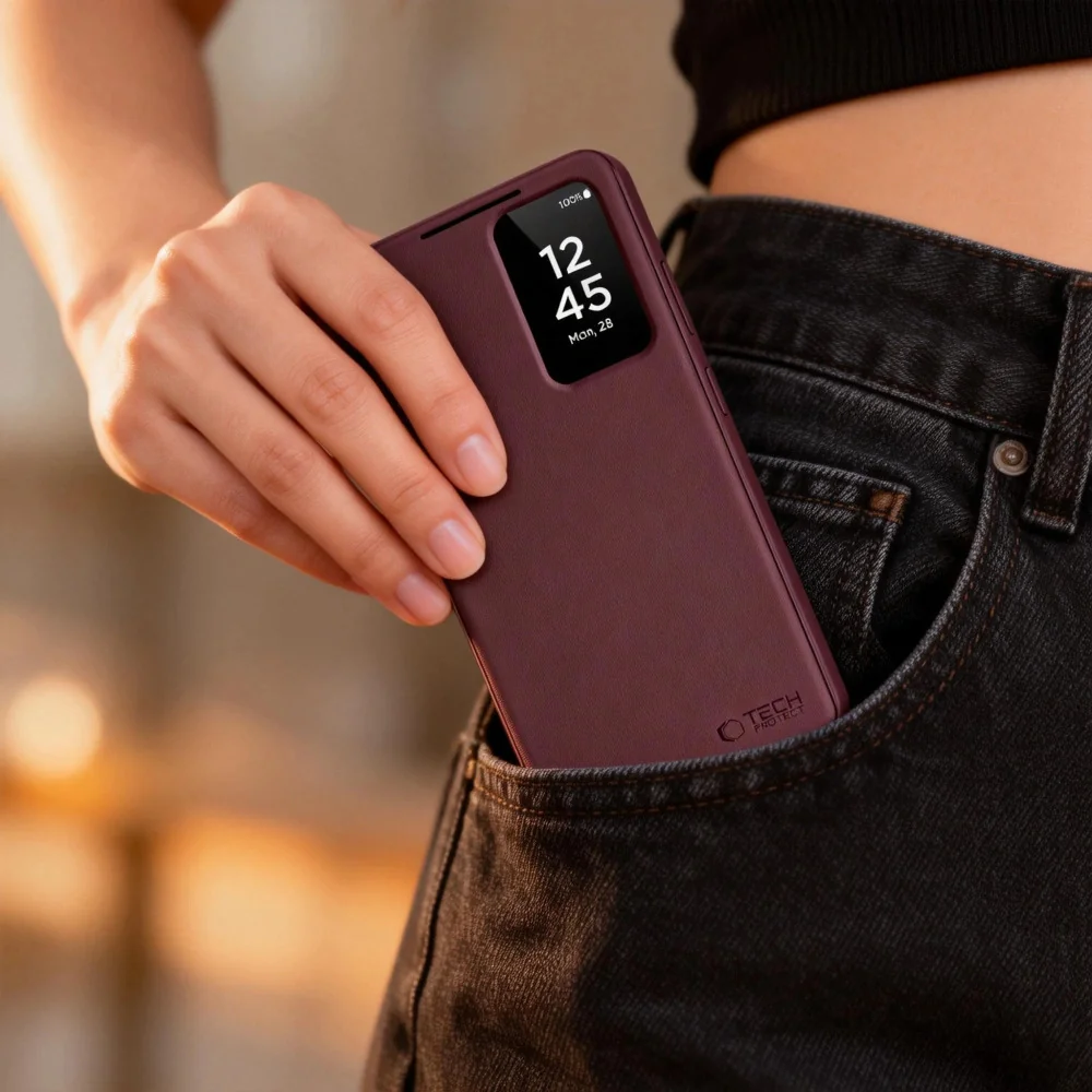 Tech-Protect Smart Wallet knižkové puzdro na Samsung Galaxy S26 Plus, mulberry mulberry