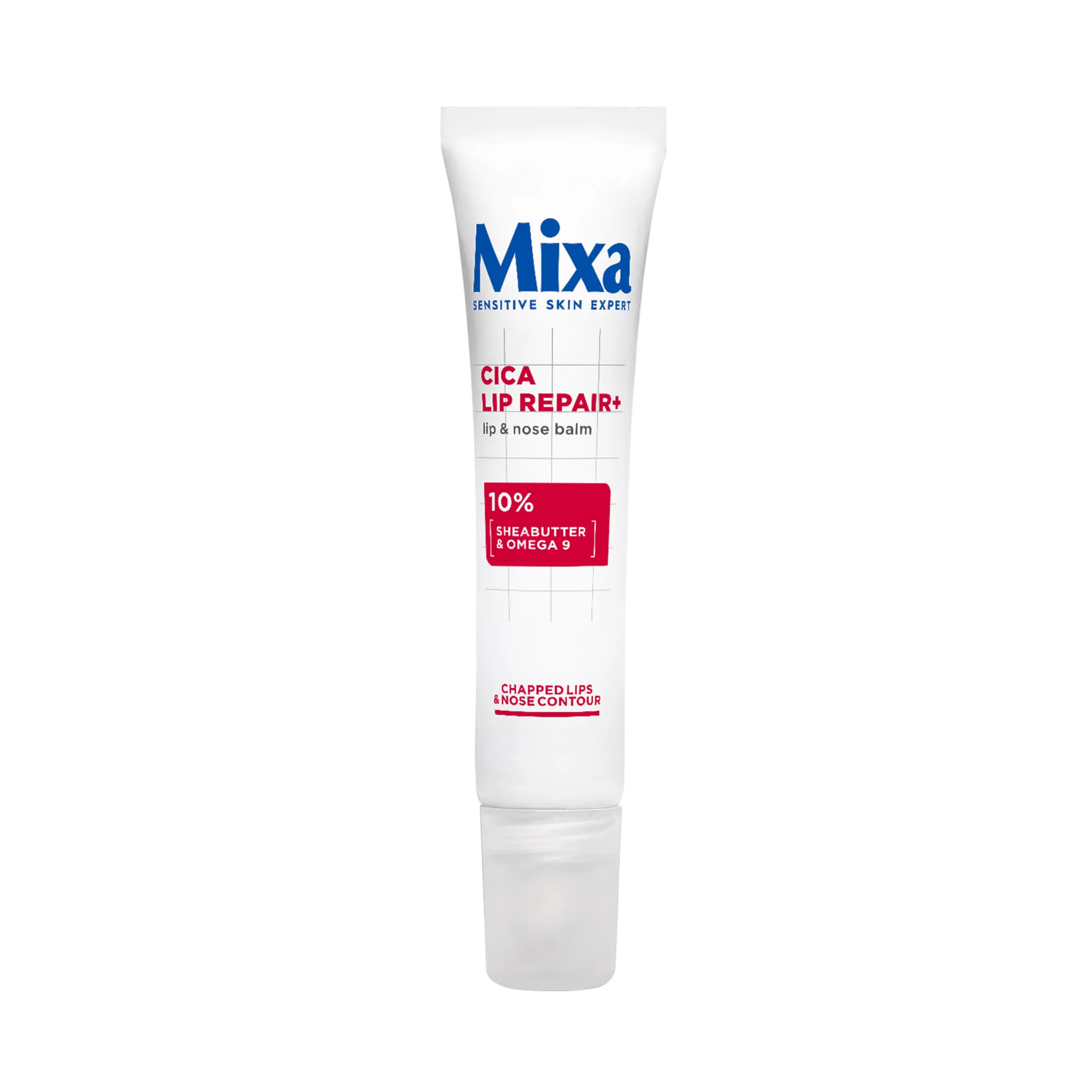 Mixa Cica Lip Repair+, balzam na pery a nos, 10 % bambuckého masla a OMEGA 9, vhodný na pery a nos,
hypoalergénny, 10 ml. 10 ml