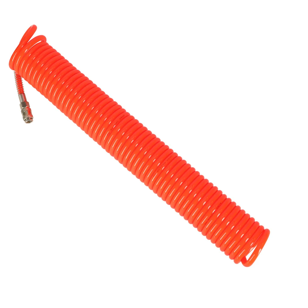 Špirálová pneumatická hadica 12 mm × 15 m – PU, rýchlospojky