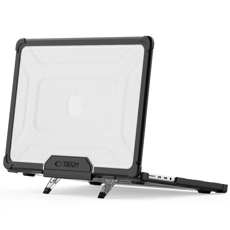 Tech-Protect Smartshell kryt na Macbook Pro 14'' M1 - M5 Pro Max 2021-2026, čierny / priesvitný 2026, čierny / priesvitný