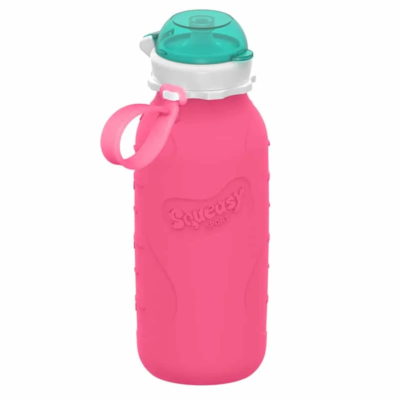 Squeasy Gear silikónová fľaša 480ml ružová