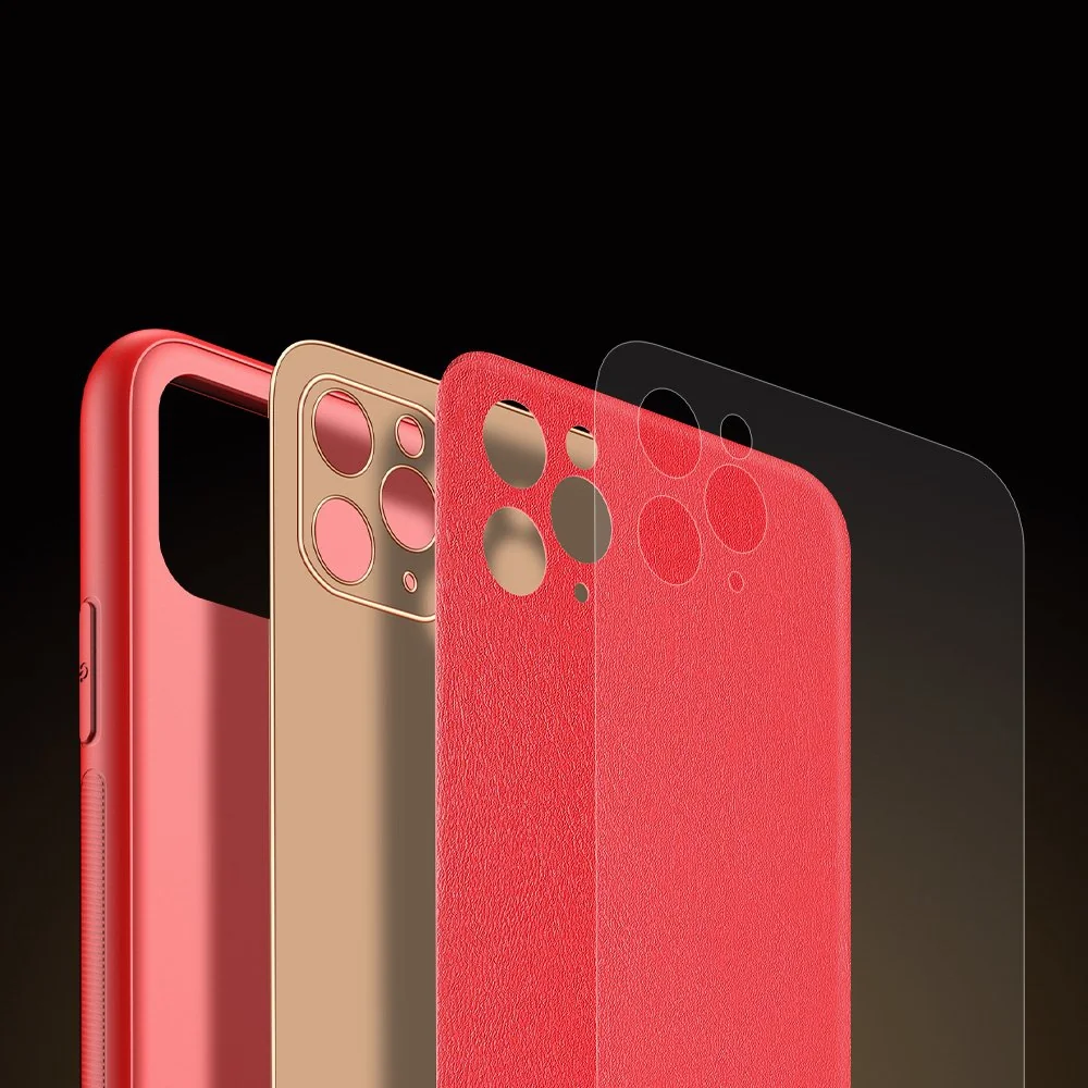 DUX DUCIS Yolo kožený kryt na iPhone 11 Pro, červený