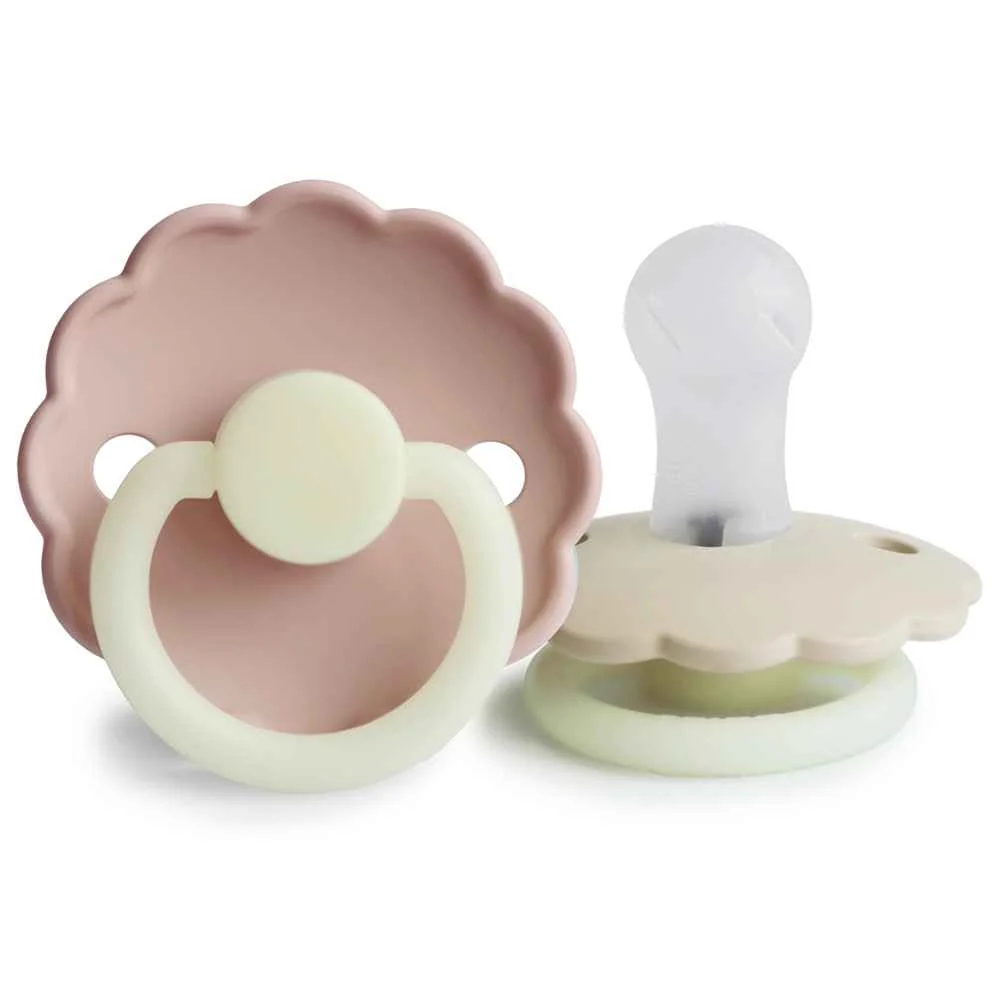FRIGG Daisy silikónové cumlíky Blush / Crream Night, 0 - 6m, dvojbalenie 1×2 ks, cumlíky