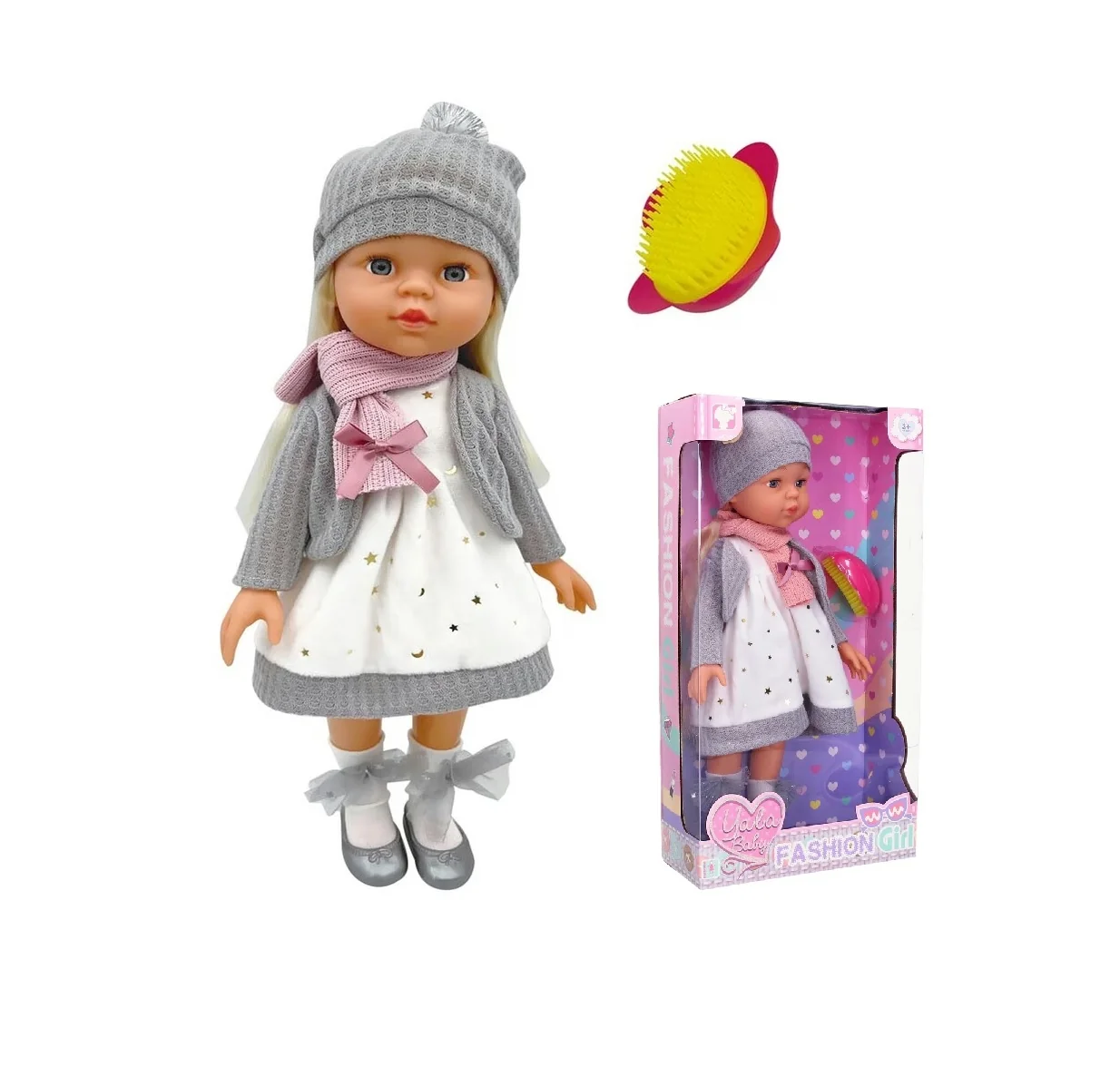 Bábika s hrebeňom 43cm