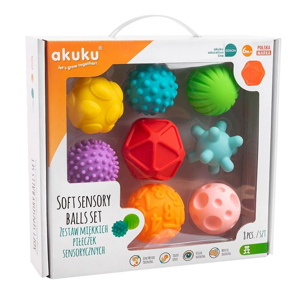Sada senzorických hračiek 8ks Akuku balóniky , 20C44414