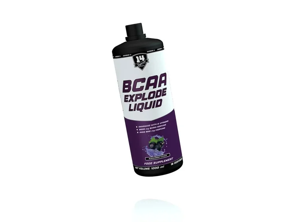 Superior 14 BCAA Explode Liquid čierna ríbezľa 1×1000 ml, BCAA