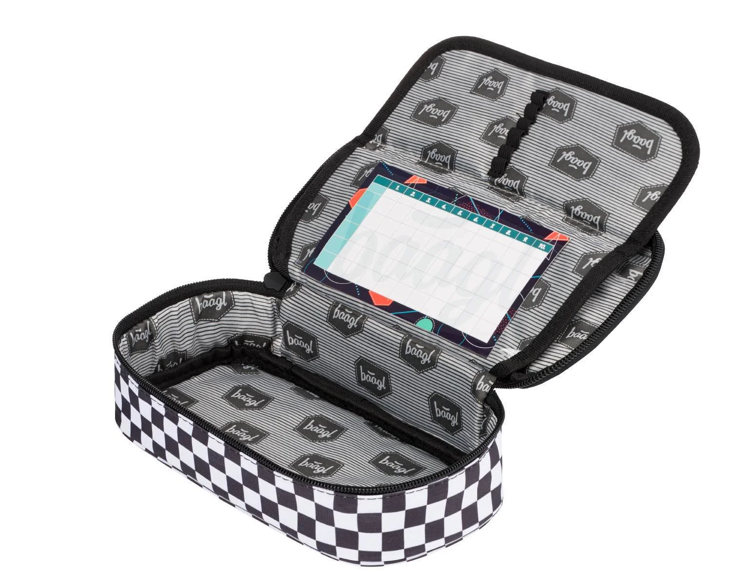 Baagl Školský peračník etui Skate Ska čierno-biely čierny, s priehradkou