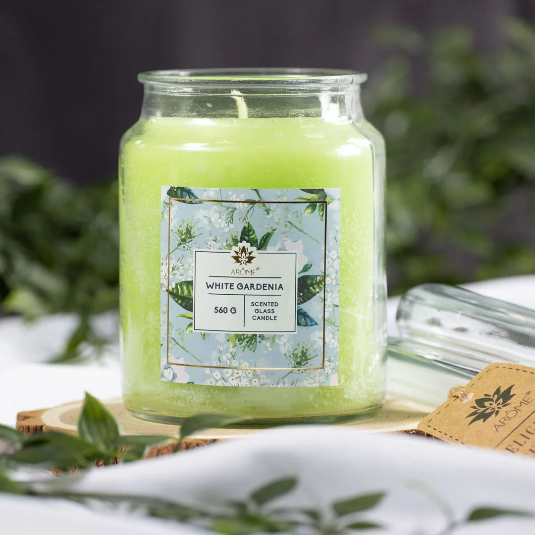 ARÔME Sviečka v skle 560 g, White Gardenia