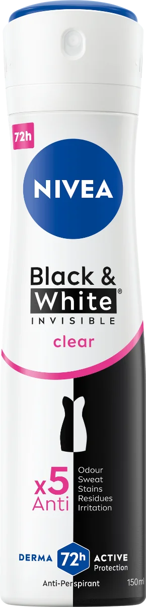 NIVEA Anti-perspirant BLACK & WHITE Clear 1×150 ml, antiperspirant