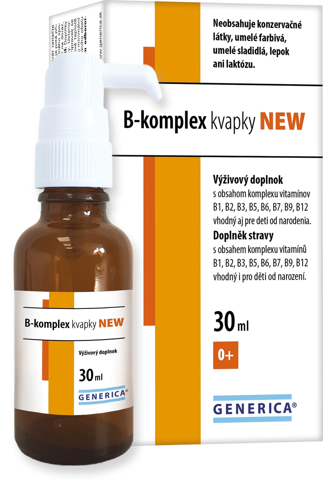 Generica B-komplex kvapky NEW - pre deti od narodenia 1×30 ml, výživový doplnok