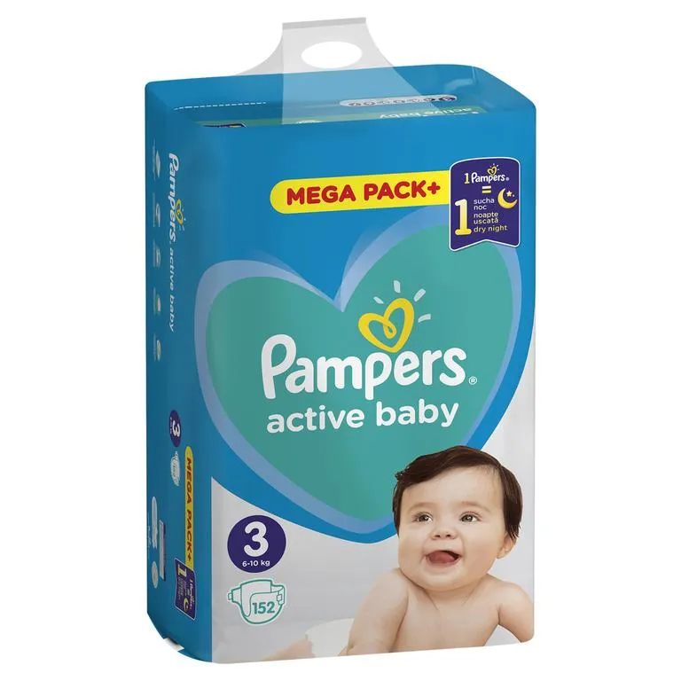 Pampers Active Baby MP+ S3 152ks (6-10kg) 1×152 ks