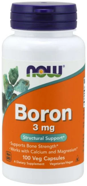 NOW FOODS Bór 3 mg podporuje zdravie kostí 100 cps