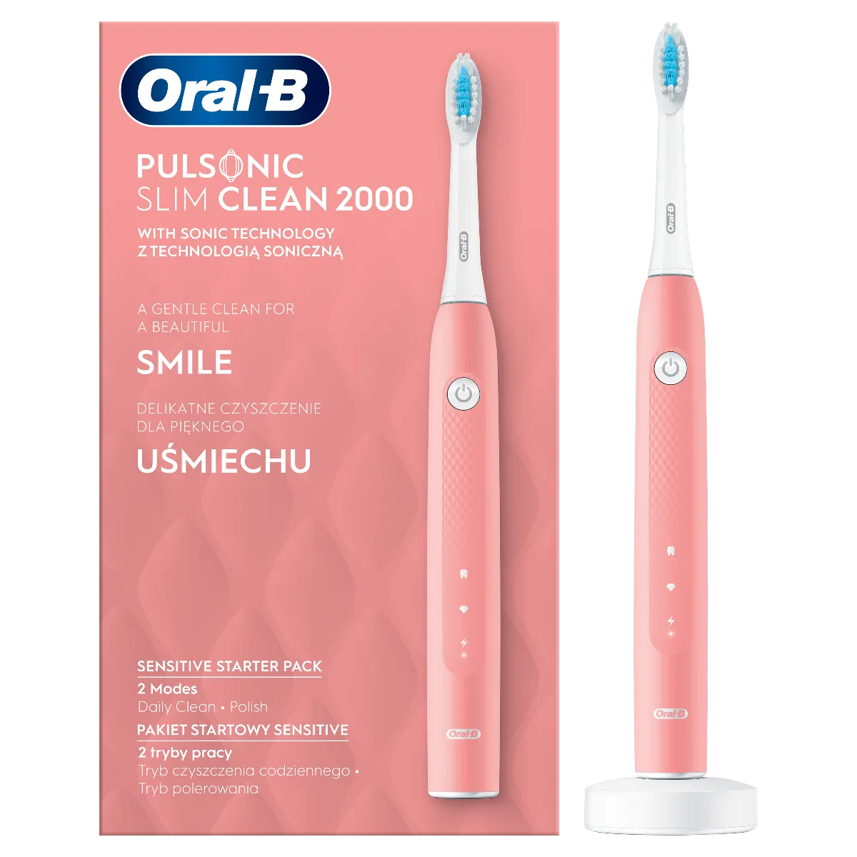 Oral B Elektrická kefka Pulsonic Slim clean 2 000 Pink 1×1 ks, elektrická zubná kefka