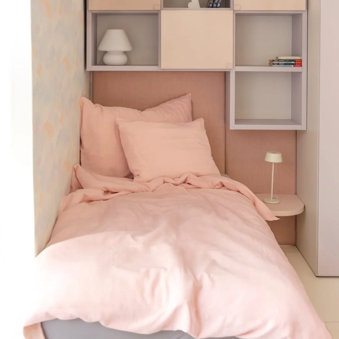 Ľanové obliečky Naira svetloružové rozmery: obliečka na vankúš 50 x 65 cm