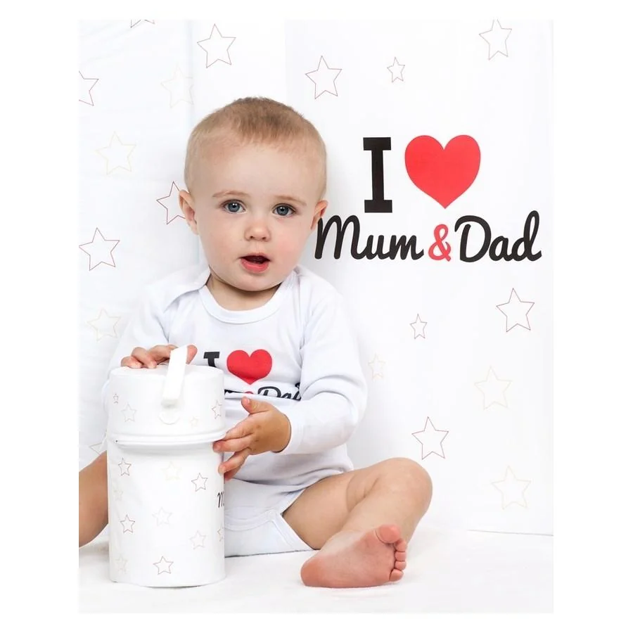 Prebaľovacia podložka New Baby I love Mum and Dad biela 70x50cm ,