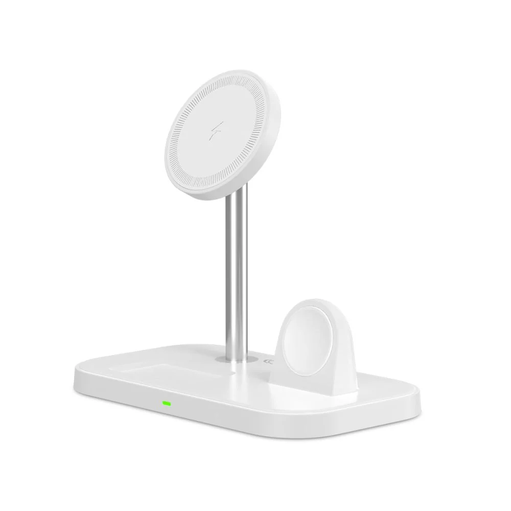 Tech-Protect A22 3in1 bezdrôtová nabíjačka na mobil / AirPods / Apple Watch, biela Watch, biela